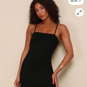 NWT Lulu's Paulina Black Bodycon Midi Dress